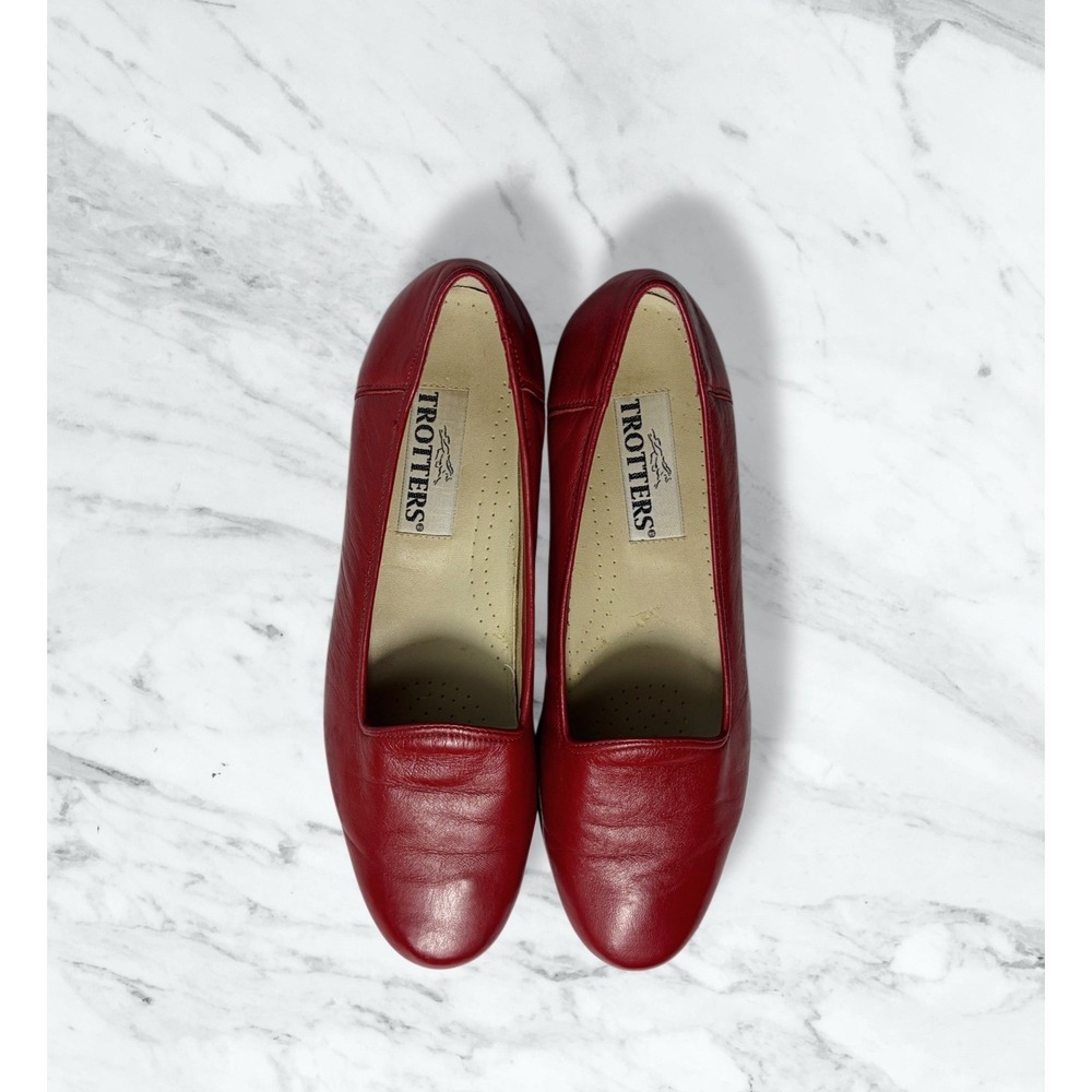 Trotters Mayme Red Leather Loafer Flats Size 9N Narrow